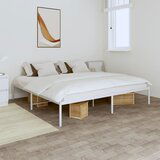 Maison Chic Kovinski Posteljni okvir - Dvoposteljna postelja - Zakonska postelja bel 180x200 cm, (21692684) | Shoptok.si
