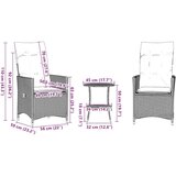 Bistro set od 3 komada s jastucima sivi poliratan | shoptok.hr