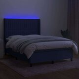  Box spring postelja z vzmetnico LED modra 140x200 cm blago, (20901658) | Shoptok.si