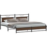  Metalni okvir kreveta bez madraca smeđa boja hrasta 193x201 cm | Eponuda.ba