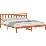  Konstrukcija postelje z vzglavjem Voskast rjav 180 x 200 cm, (5000126886) | Shoptok.si