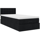  Otomanski okvir kreveta s madraca crni 90x190cm od tkanine | shoptok.hr