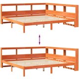  Krevet s regalom za knjige bez madraca 200x200 cm od borovine | shoptok.hr