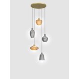 Wofi 5005-501 - Luster na sajli ROUEN 5xE14/40W/230V zlatna/siva | Eponuda.com
