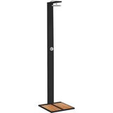 Vanjski tuš crni 50x55x224 cm od poliratana i bagremovog drva | shoptok.hr