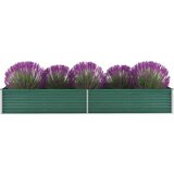 vidaXL Visoka greda iz pocinkanega jekla 320x80x45 cm zelene barve Cene