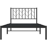 vidaXL Metalni okvir za krevet s uzglavljem crni 100x200 cm | shoptok.hr