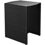  3-Dijelni bistro set od poliratana s jastucima crni | shoptok.hr