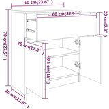  Komoda bela 60x30x70 cm konstruiran les, (20654173) | Shoptok.si