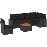  7-dijelni set vrtnih sofa od poliratana s jastucima crni | shoptok.hr