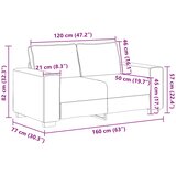  Dvodijelni set sofa s jastucima, taupe tkanina | shoptok.hr