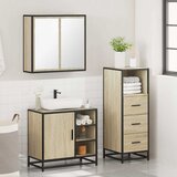  3-dijelni set kupaonskog namještaja boja hrasta sonome drveni | shoptok.hr