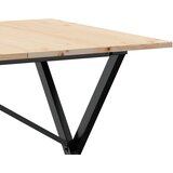 Blagovaonski stol X-oblika 140x80x75 cm od borovine i čelik | shoptok.hr