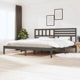 Maison Chic Posteljni okvir - Dvoposteljna postelja - Zakonska postelja siv iz borovine 200x200 cm-J5402, (21760662) | Shoptok.si