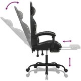  Igraća stolica s osloncem za noge crno-maskirna od umjetne kože | shoptok.hr