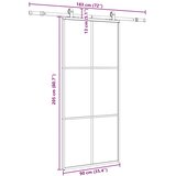  Klizna vrata s priborom crna 90 x 205 cm od ESG stakla | shoptok.hr