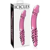 Icicles No. 57 - stekleni dildo z dvema konicama za penis (roza) | Shoptok.si