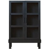 Basiclabel Crna vitrina od masivnog bora 107x160 cm Bonk – Cijene