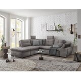CARRYHOME KOTNA SEDEŽNA GARNITURA, mikrovelur svetlo siva | Shoptok.si