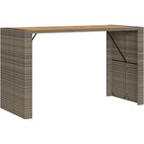 vidaXL Vrtna barska garnitura 5-delna siv poli ratan/akacija | Shoptok.si