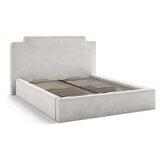 Micadoni Svijetlo sivi tapecirani bračni krevet s prostorom za odlaganje s podnicom 140x200 cm Princess – | shoptok.hr