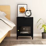 vidaXL noćni ormarić crni 40 x 30 x 54,5 cm od čelika i stakla Cijene