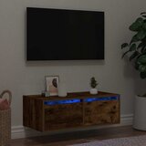 Maison Chic TV omarica - TV stojalo - Televizijska omarica z LED lučkami dimljeni hrast 75x35,5x25 cm, (21700533) | Shoptok.si
