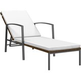 The Living Store Vrtni ležalnik z blazino poli ratan rjave barve - Ležalnik, (21459799) | Shoptok.si