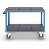 eurokraft pro Montažni voziček, nosilnost 500 kg, 2 nivoja, nakladalna površina 1250 x 800 mm, svetlo modra | Shoptok.si