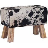  Klupa 60 x 30 x 45 cm Prava koža Crna i bijela | shoptok.hr