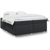 vidaXL Box spring postelja z vzmetnico črna 200x200 cm umetno usnje Cene