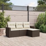 vidaXL 4-dijelni set vrtnih sofa od poliratana s jastucima smeđi Cijene