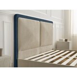 Bobochic Paris Modra/bež oblazinjena oblazinjena zakonska postelja z letvenim dnom 140x190 cm Mara – | Shoptok.si