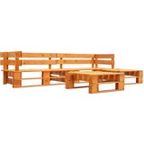 The Living Store Vrtna sedežna garnitura iz palet 4-delna lesena medeno rjava - Vrtna Sedežna Garnitura, (21480375) | Shoptok.si