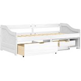  Dnevni ležaj s 3 ladice IRUN bijeli 90x200 cm masivna borovina | shoptok.hr