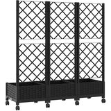  Vrtni saksija s rešetkom i kotačima Crna 120 x 40 x 131,5 cm PP | Eponuda.com