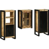 vidaXL Set namještaja za kupaonicu Zidne 3 pcs Smeđa Čvrsto drvo manga | shoptok.hr