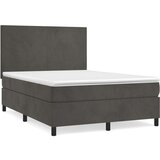  Box spring posteljni z vzmetnico temno siv 140x190 cm žamet, (20790746) | Shoptok.si