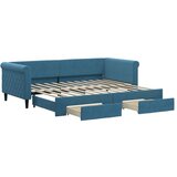 vidaXL izvlečna dnevna postelja s predali modra 90x200 cm žamet, (20938380) | Shoptok.si