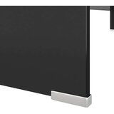 vidaXL Stalak za TV /Monitor Prozirno Staklo Crni 110x30x13 cm | shoptok.hr