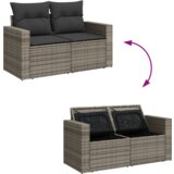 vidaXL 12-delni vrtni kavč s blazinami siva Poli ratan | Shoptok.si