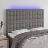  LED posteljno vzglavje temno sivo 144x5x118/128 cm blago, (20738680) Cene