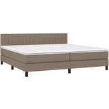  Krevet box spring s madracem LED smeđesivi 200x200 cm tkanina | shoptok.hr