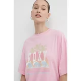 Roxy Bombažna kratka majica ženska, roza barva, ERJZT05692
