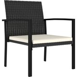  3-dijelni vrtni blagovaonski set od poliratana crni | shoptok.hr