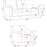  Set sofe 2 pcs Svjetlosiva Baršun - Svjetlosiva 1 sjedalo + trosjed | shoptok.hr