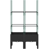  Vrtna sadilica s rešetkom crna 80 x 40 x 142,5 cm PP | shoptok.hr