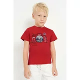 Mayoral Otroška bombažna kratka majica rdeča barva