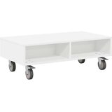  Stranska miza s kolesi Bela 90 x 50 x 30 cm Konstruiran les, (5000201909) | Shoptok.si