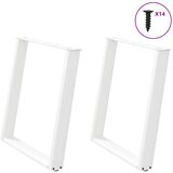  Noge za blagovaonski stol U-oblik 2 kom Bijele 70 x (72-73) cm Čelik | shoptok.hr